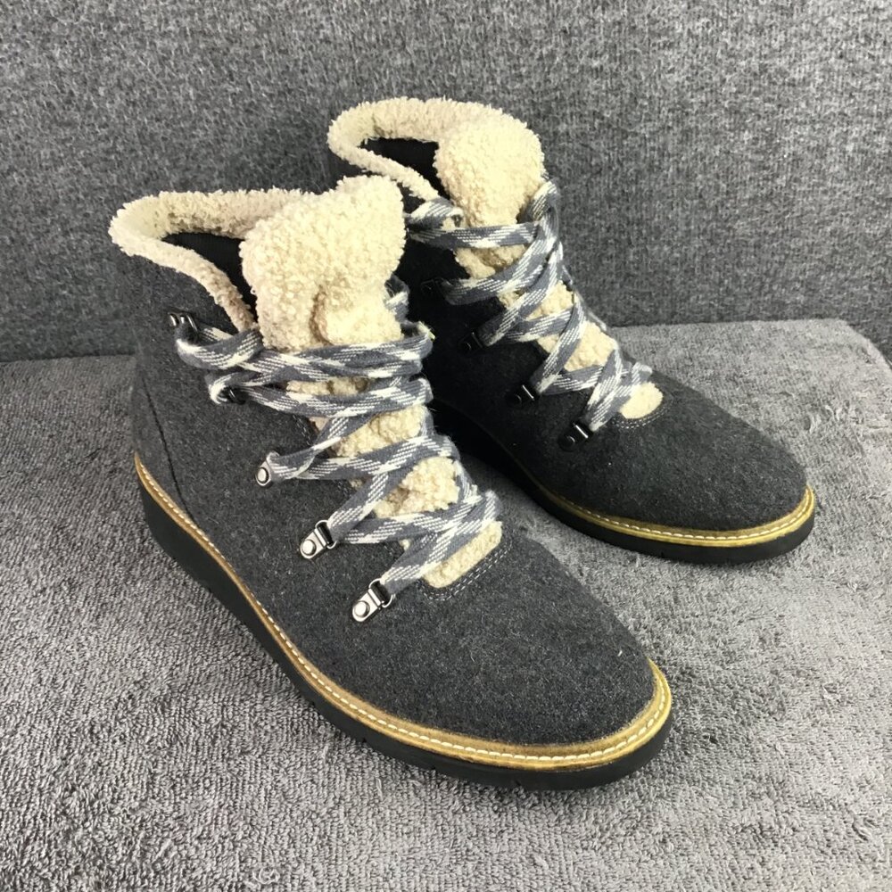Dr. Scholl's Women's So Comfy Waterprooof Wedge‎ Boot Bootie Charcoal Sz 8M
